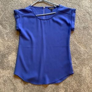 Express Indigo Short Sleeve Professional Top